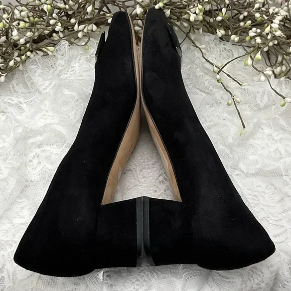 Vaneli Dannee Black Suede Low Heels Suede Pumps w/Silver Accents Sz10.5 #0217 - Picture 4 of 9